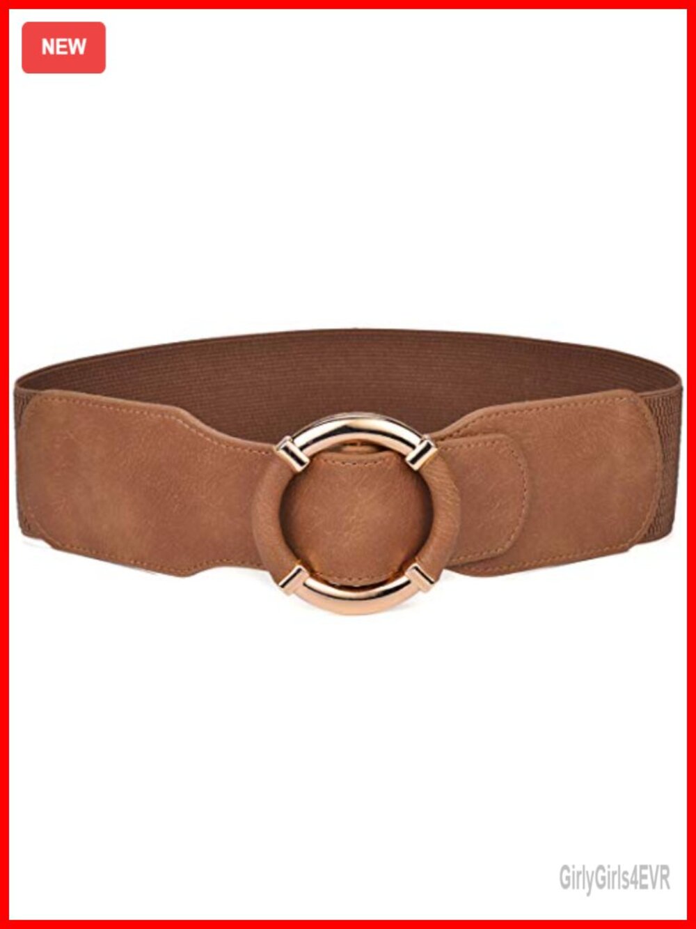 Stretchy Wide Waist PU Leather Cinch Belt for Women - Elastic Vintage Belt
